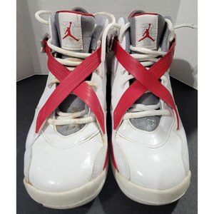 Nike Jordan's VIII 8 Retro, Youth Size 7 (US) Shoes (467808-101). Red and White.